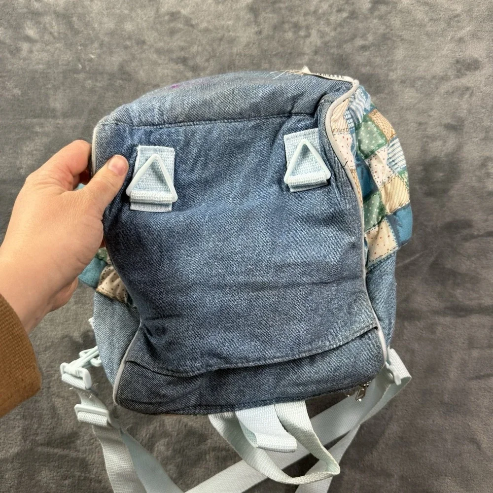 Blue Jean Teddy Bear Springs Blossom Demin Bottle Diaper Tote Bag Baby